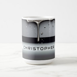 Benutzerdefinierter Name mit tropfendem flüssigem Kaffeetasse