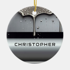 Benutzerdefinierter Name mit tropfendem flüssigem Keramik Ornament