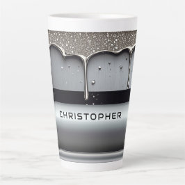 Benutzerdefinierter Name mit tropfendem flüssigem Milchtasse