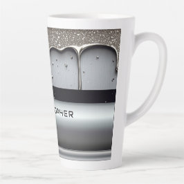 Benutzerdefinierter Name mit tropfendem flüssigem Milchtasse