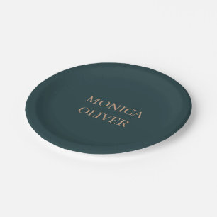 Benutzerdefinierter Name modern minimalistisch pro Pappteller