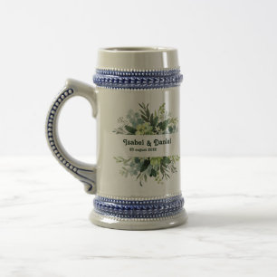 Benutzerdefinierter Name moderne florale girly Bierglas