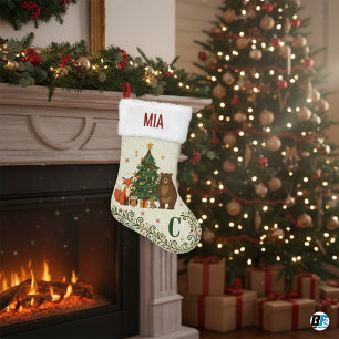 Benutzerdefinierter Name Moderne Nordische Kiefer Kleiner Weihnachtsstrumpf