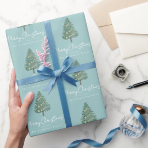 Benutzerdefinierter Name Moderne Wasserfarbe Weihn Geschenkpapier