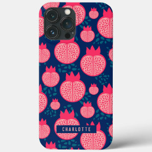 Benutzerdefinierter Name Modernes Granatapfelmuste Case-Mate iPhone Hülle