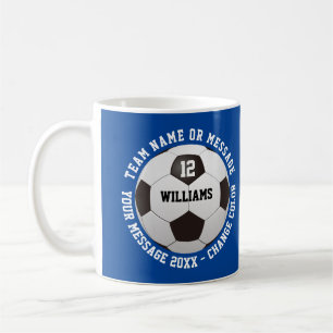 Benutzerdefinierter Name, Nummer, Teamname Fußball Kaffeetasse