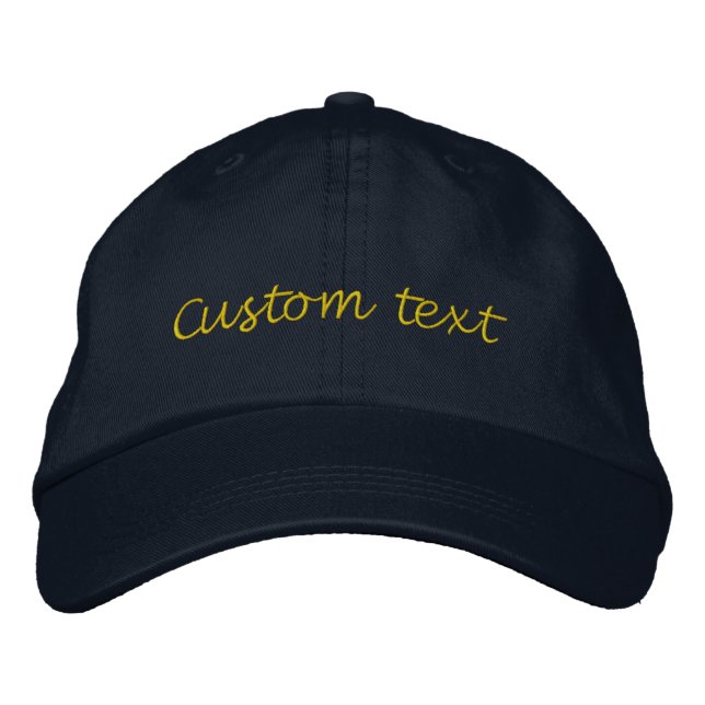 Benutzerdefinierter Name oder Text  Bestickte Baseballkappe (Vorderseite)