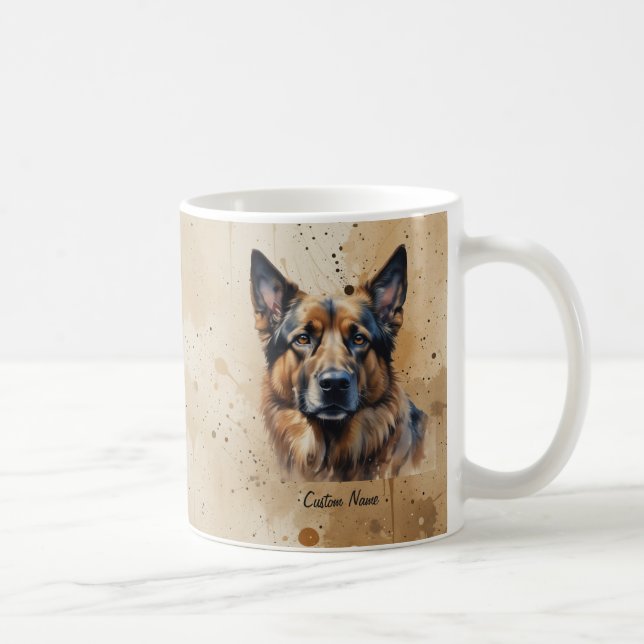 Benutzerdefinierter Name oder Text Deutscher Schäf Kaffeetasse (Rechts)