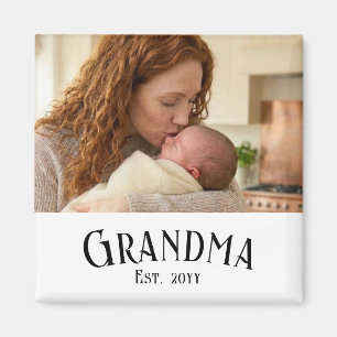 Benutzerdefinierter Name Oma Jahr Foto Geschenk Magnet