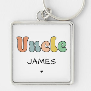 Benutzerdefinierter Name Onkel Retro-Geschenk   On Schlüsselanhänger