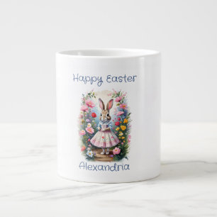 Benutzerdefinierter Name Osterhase Blumen Frohe Os Jumbo-Tasse