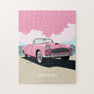 Benutzerdefinierter Name Pink Classic Car