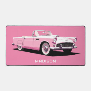 Benutzerdefinierter Name Pink Classic Car Schreibtischunterlage