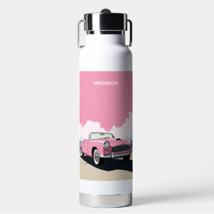 Benutzerdefinierter Name Pink Classic Car Trinkflasche