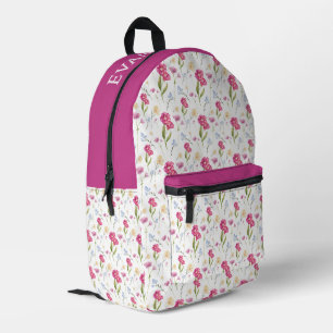 Benutzerdefinierter Name Pink Purple Wasserfarbe W Bedruckter Rucksack