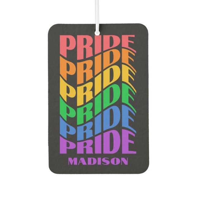 Benutzerdefinierter Name Pride Autolufterfrischer (Vorderseite)