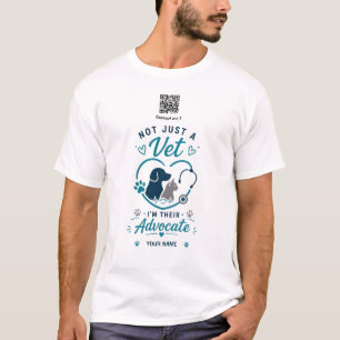 Benutzerdefinierter Name & QR-Code Tierarzt  T-Shirt