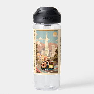 Benutzerdefinierter Name Retro San Francisco Trinkflasche
