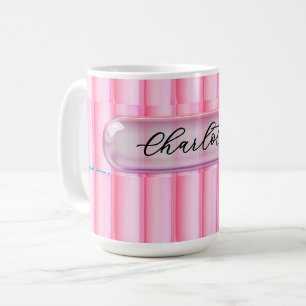 Benutzerdefinierter Name Rosa Glaseffekt Personali Kaffeetasse