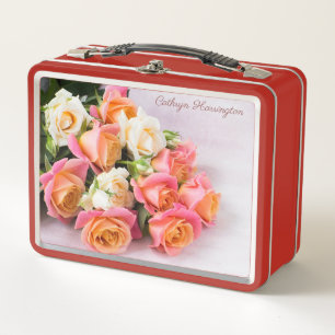 Benutzerdefinierter Name Rosen Metall Brotdose