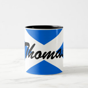 Benutzerdefinierter Name Schottische Flagge Zweifa Zweifarbige Tasse