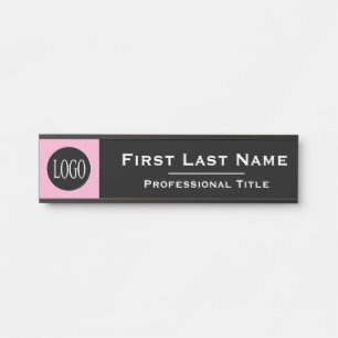 Benutzerdefinierter Name   Schwarzes und rosa Büro Türschild