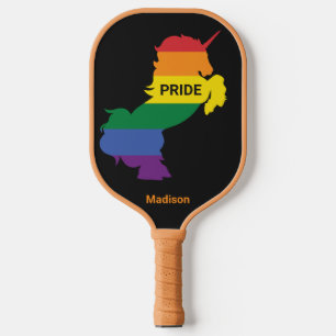 Benutzerdefinierter Name Schwuler Einhorn Pickleball Schläger