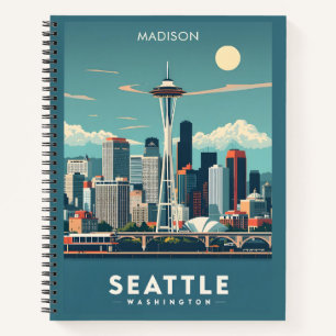 Benutzerdefinierter Name Seattle Washington Notizbuch