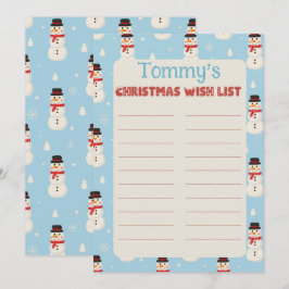 Benutzerdefinierter Name Snowman Thema Brief an Sa Einladung