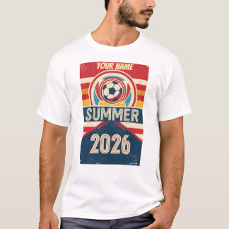 Benutzerdefinierter Name Sommer 2026 Fußballfan Re T-Shirt