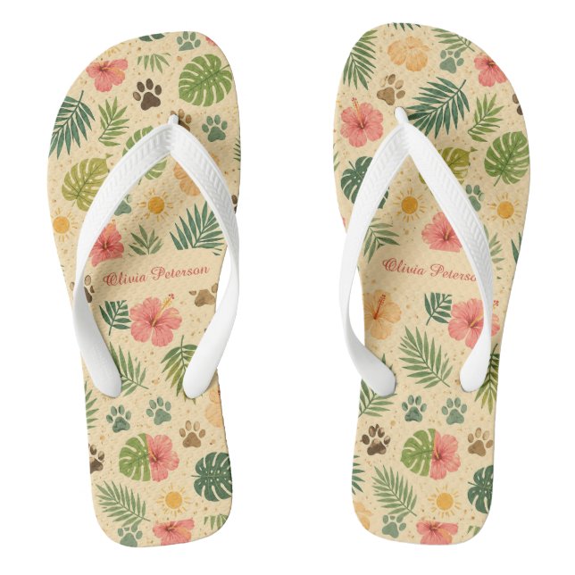 Benutzerdefinierter Name Sommer Flip Flops Für Kat (Fußbett)