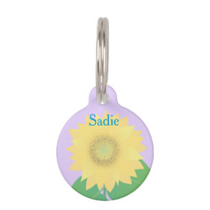 Benutzerdefinierter Name, Sonnenblumen-Rundhund-ID Haustiermarke