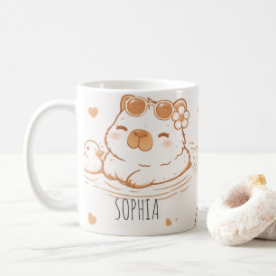 Benutzerdefinierter Name Süße Capybara Mit Sonnenb Kaffeetasse