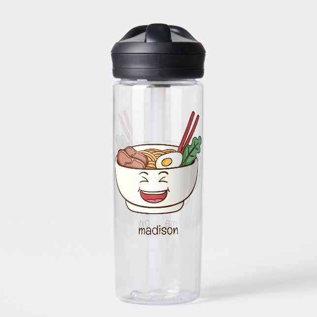 Benutzerdefinierter Name Süße Kawaii Nudeln Trinkflasche (Vorderseite)