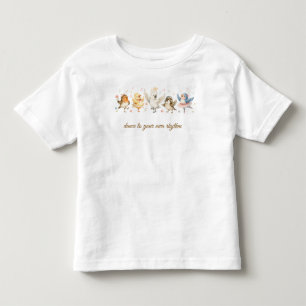 Benutzerdefinierter Name Süße tanzende Vögel Aquar Kleinkind T-shirt