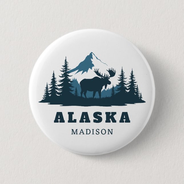 Benutzerdefinierter Name & Text ALASKA Button (Vorderseite)