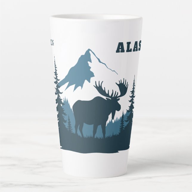 Benutzerdefinierter Name & Text ALASKA Milchtasse (Vorderseite)