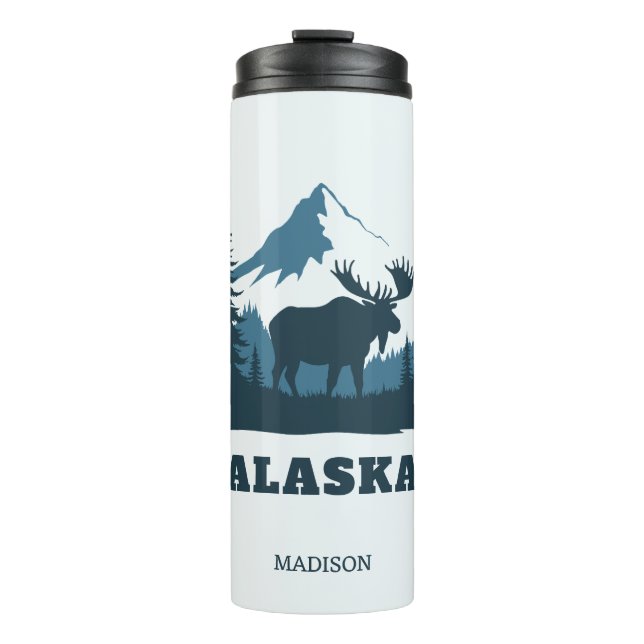 Benutzerdefinierter Name & Text ALASKA Thermosbecher (Vorderseite)