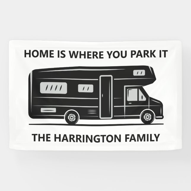 Benutzerdefinierter Name & Text Camper Van Banner (Horizontal)