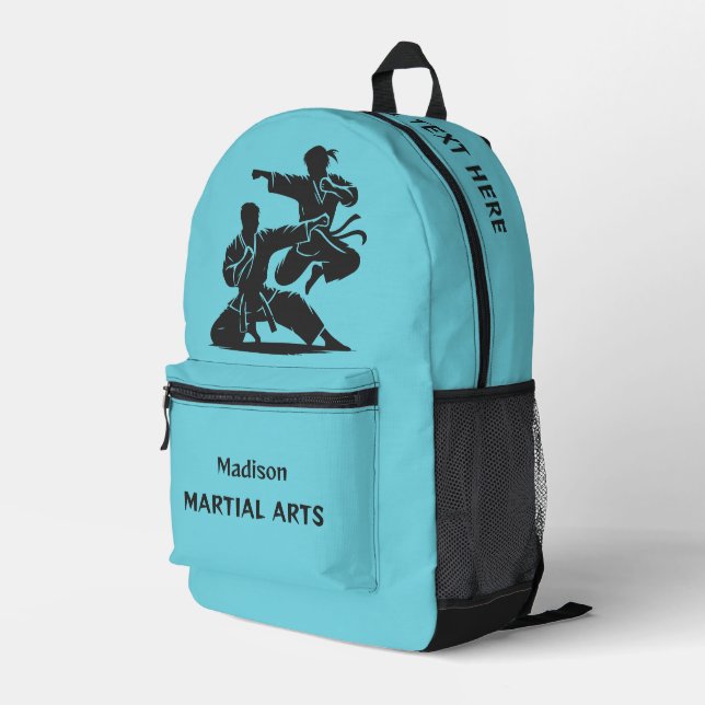 Benutzerdefinierter Name, Text & Farbe Kampfsport Bedruckter Rucksack (Rückseitige Ecke Rechts)