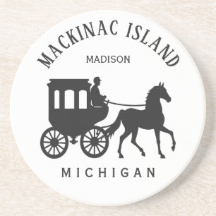 Benutzerdefinierter Name, Text & Farbe Mackinac Is Getränkeuntersetzer