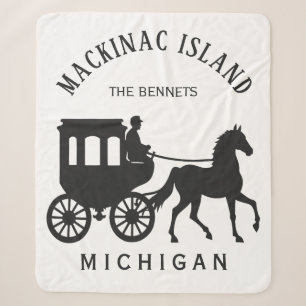 Benutzerdefinierter Name, Text & Farbe Mackinac Is Sherpadecke
