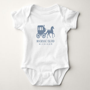 Benutzerdefinierter Name / Text Mackinac Island Baby Strampler