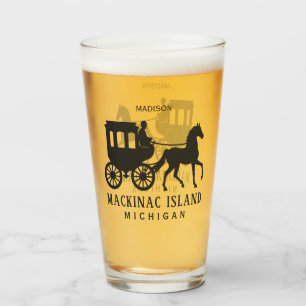 Benutzerdefinierter Name & Text Mackinac Island Glas
