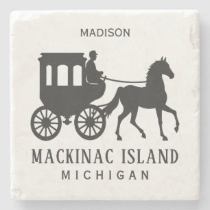 Benutzerdefinierter Name & Text Mackinac Island Steinuntersetzer