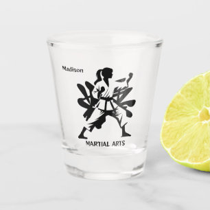 Benutzerdefinierter Name & Text Martial Arts Schnapsglas