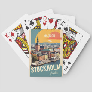 Benutzerdefinierter Name & Text Stockholm Schweden Spielkarten
