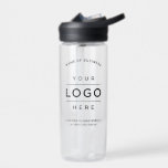Benutzerdefinierter Name und Logo für schwarze Unt Trinkflasche<br><div class="desc">Eine individuell gestaltete Wasserflasche mit eigenem Markennamen bietet Ihnen Ihr berufliches Logo für Ihr Unternehmen, eine geschwungene Formulierung für Ihren Firmennamen und zusätzliche Formulierungen für Ihren Slogan, Ihre Website, Ihren Standort oder andere personalisierte Informationen. Fügen Sie einfach Ihr Firmenlogo zum schwarzen Platzhalter hinzu und füllen Sie den gewünschten Text aus....</div>
