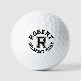Benutzerdefinierter Name und Team für Schwarzer Te Golfball