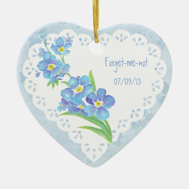 Benutzerdefinierter Name Vergessen Sie die Blume d Keramikornament (Vorne)